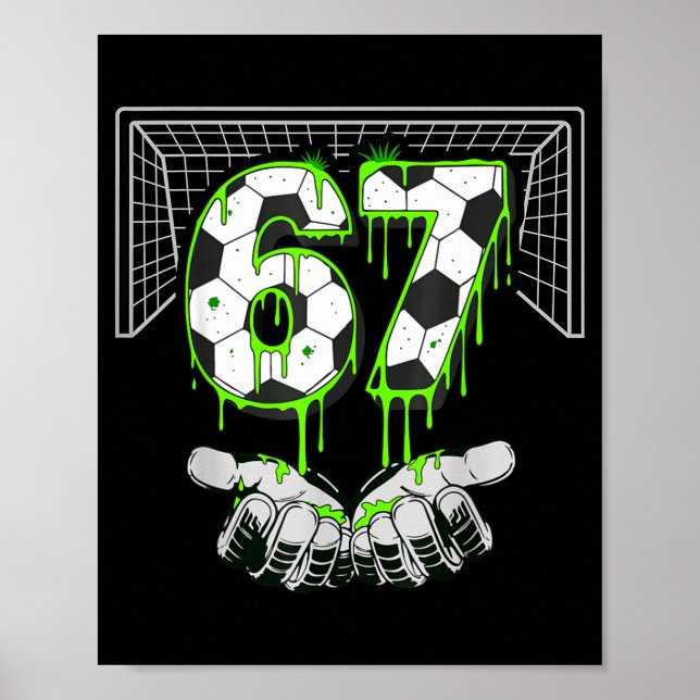 Poster Soccer Drip Number 67 Boys Soccer Player 67 Footba (Frente)
