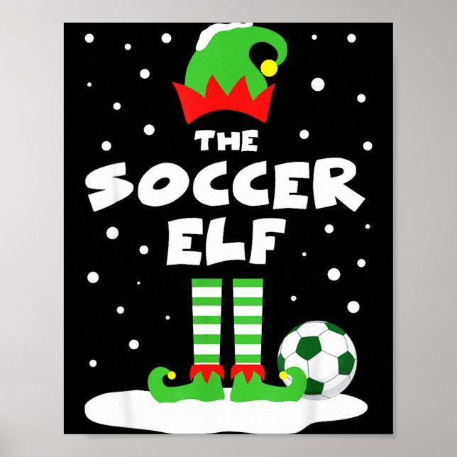 Poster Soccer Elf Matching Group Family Holiday Christmas (Frente)