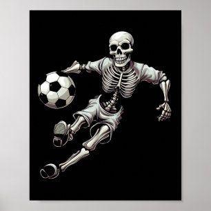 Poster Soccer Esqueleto Jogando Futebol Halloween Skull L