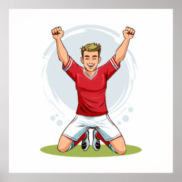 Poster Soccer player man