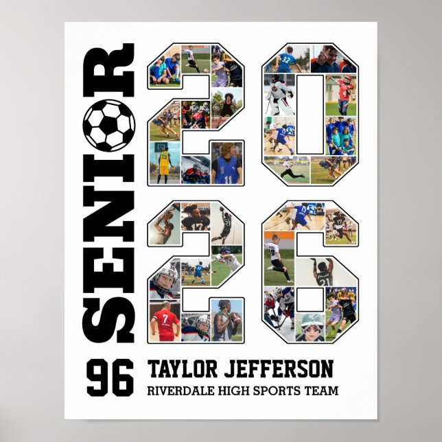 Poster Soccer Team Senior 2026 Sports Photo Collage (Frente)