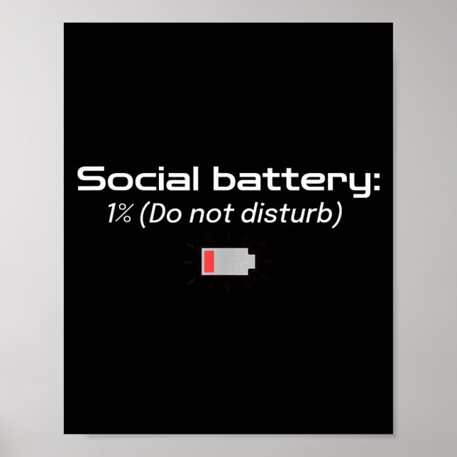 Poster Social Battery_ 1% (do Not Disturb)  (Frente)