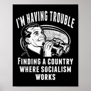 Poster Socialismo Engraçado Socialista Não Funciona Capit