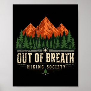 Poster Sociedade de caminhada sem fôlego montanha retrô n