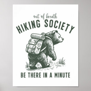 Poster Sociedade de caminhada sem fôlego Urso engraçado a