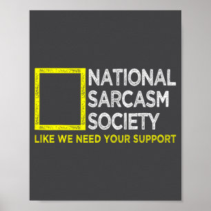 Poster Sociedade Nacional do Sarcasmo Design Vintage Satí