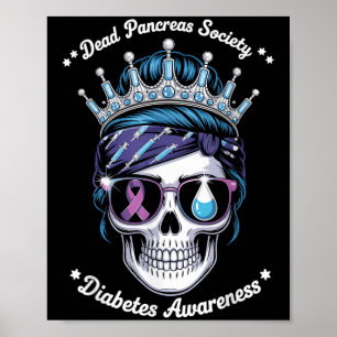 Poster Sociedade Pancreias morto Camisa Diabetes Awarene 