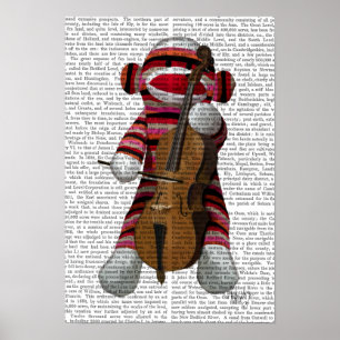 Póster Sock Monkey e Cello