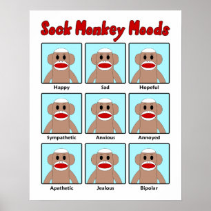 Poster Sock Monkey Moods