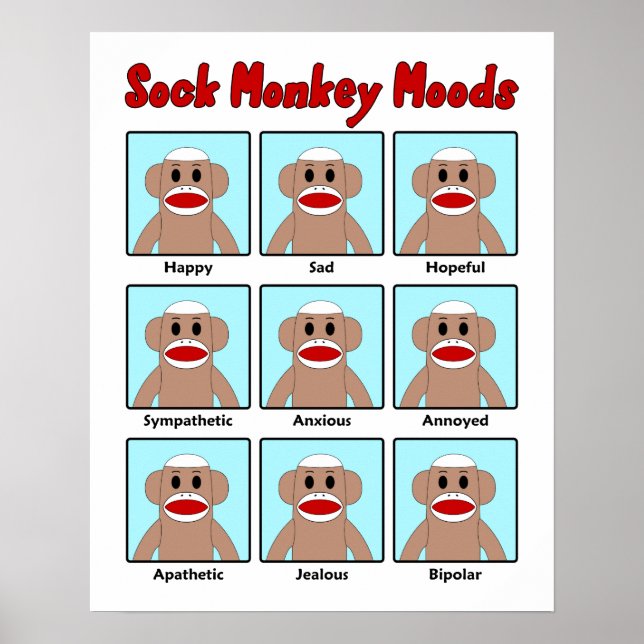 Poster Sock Monkey Moods (Frente)