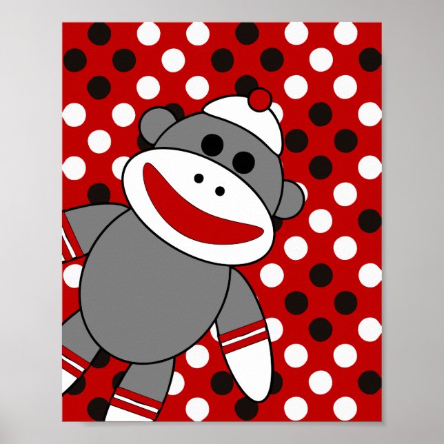 Póster Sock Monkey Nursery Wall Art (Frente)