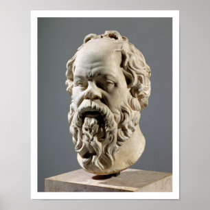 Poster Sócrates, cabeça de mármore, cópia de um bronze a 