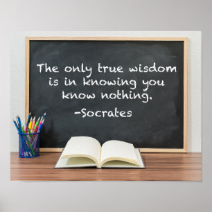 Poster Sócrates sobre Citação de Filosofia da Verdadeira