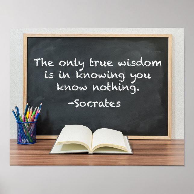 Poster Sócrates sobre Citação de Filosofia da Verdadeira  (Frente)
