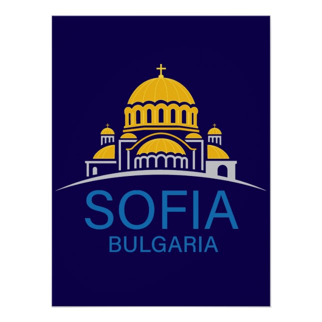 Póster Sofia Bulgaria European Union (Frente)