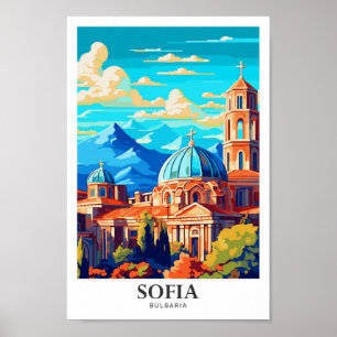 Poster Sofia Bulgária - Ilustração de Viagens vintage de