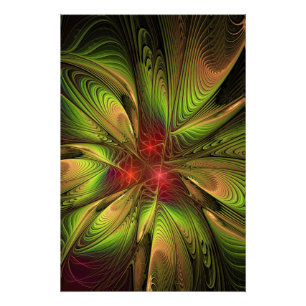 Póster Soft and tenderness fractal fantasy flowers
