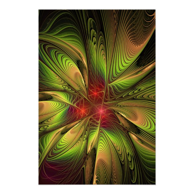 Póster Soft and tenderness fractal fantasy flowers (Frente)