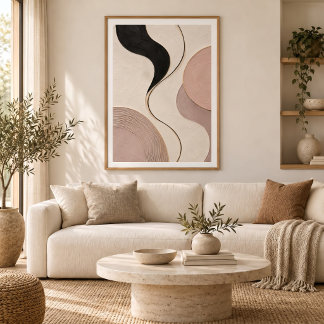 Poster Soft Cadence | Minimal Abstract Plaster Art Print