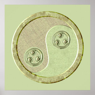 Poster Soft Celadon Green Yin Yang