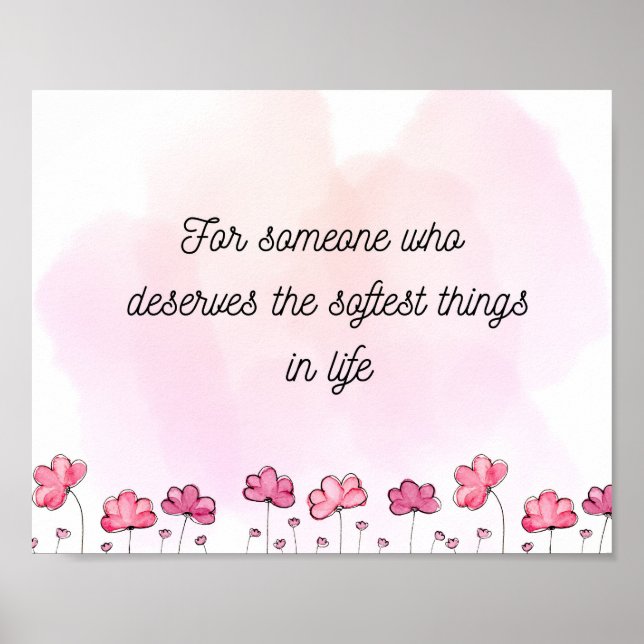 Poster Soft Floral Wall Art Aesthetic Quote Print (Frente)