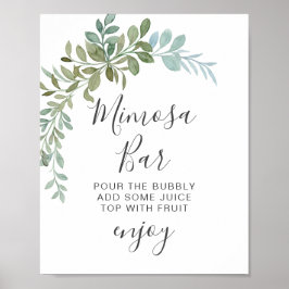 Poster Soft Green Eucalyptus Watercolor Rustic Wedding