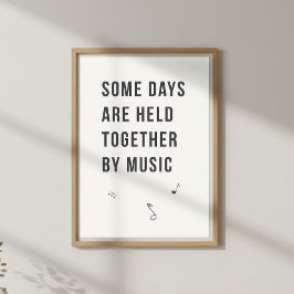 Poster Soft Music Quote. Bedroom Wall