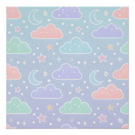 Póster Soft Pastel Cloud Wall Art Poster