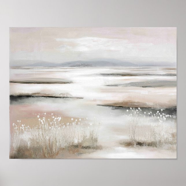 Poster Soft Spring Marsh #2 – Minimalist Pastel Landscape (Frente)