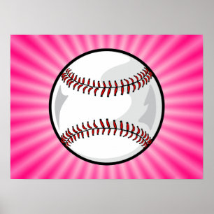 Poster Softball cor-de-rosa