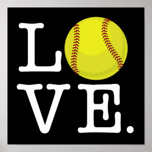 Póster Softball do amor