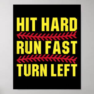 Poster Softball Hit Duro Executar Rapidamente Virar Homen