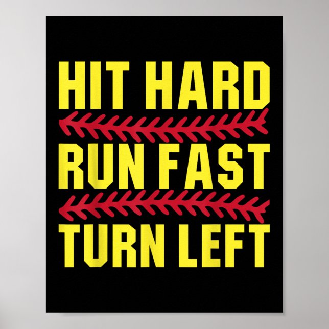 Poster Softball Hit Duro Executar Rapidamente Virar Homen (Frente)