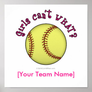 Poster Softball-Rosa