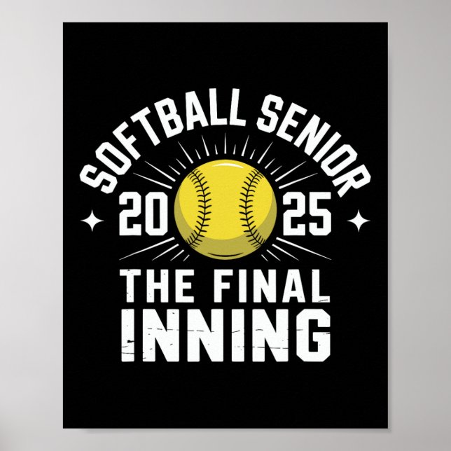 Poster Softball Senior Night Senior Cl Of 2025 Graduation (Frente)