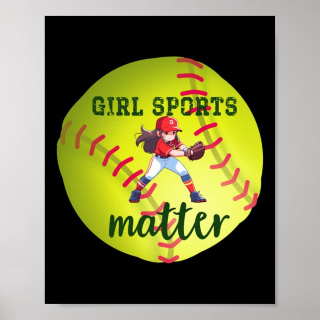 Poster Softball; Vinheta Esportiva Rapariga (Frente)