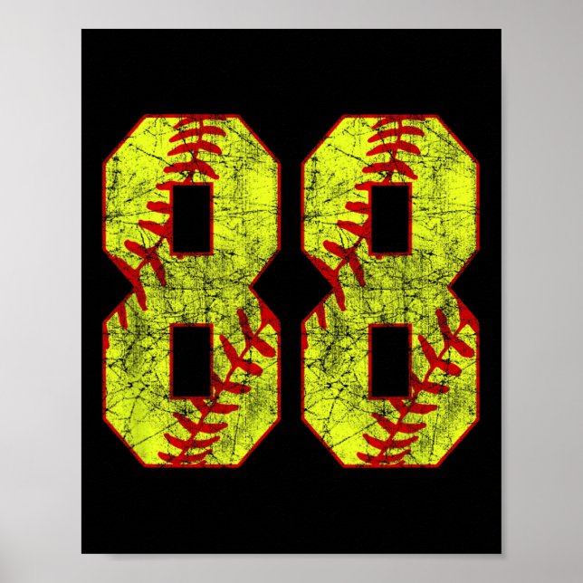 Poster Softll #88 Fastpitch Softll Mãe Número 88 Jogadora (Frente)
