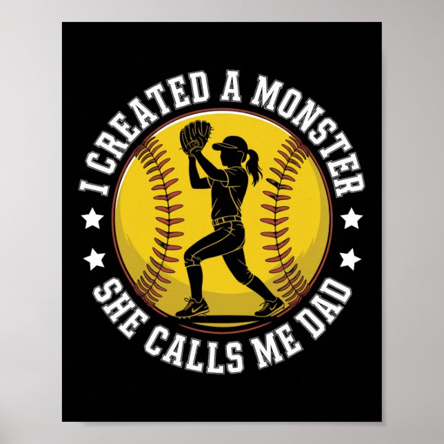 Poster Softll Dad Funny Monster Proud Parent For Player G (Frente)