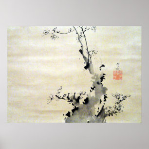 Póster Soga Shohaku Branch of Blossoming Plum