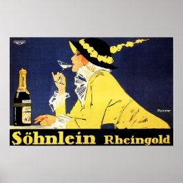 Poster SoHNLEIN RHEINGOLD alemão champanhe por Fritz Rump