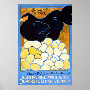 Póster Soignons la basse-cour ~ Vintage French WW1.