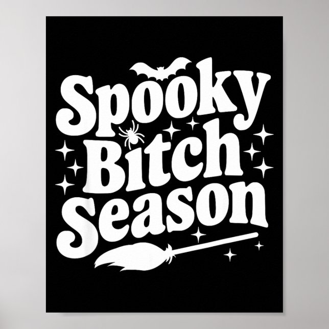 Poster Soky Season Retro Halloween Witch Quote Saying Gif (Frente)