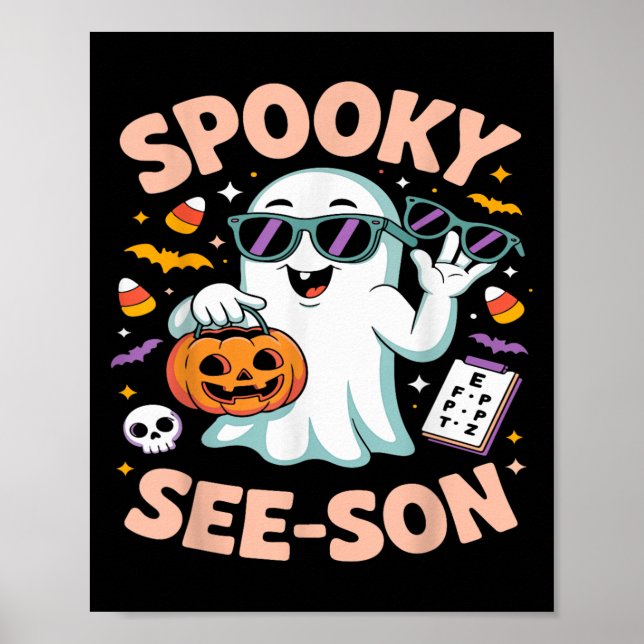 Poster Soky Ver Son Optometry Engraçado Fantasma Hallowee (Frente)