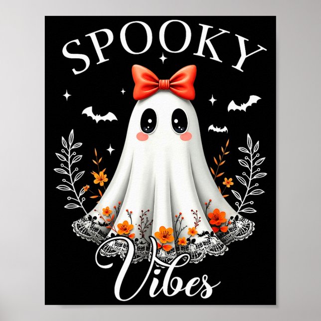 Poster Soky Vibes Ghost Retro Groovy Halloween Women Girl (Frente)