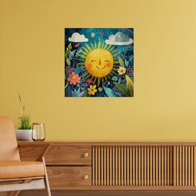 Poster Sol Alegre Observando Jardim (Sala de Estar 2)