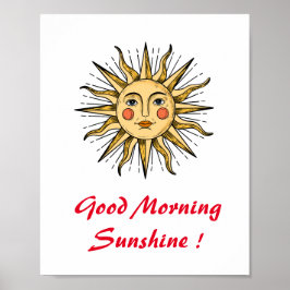 Poster Sol amarelo com rosto (Bom Dia Sol)