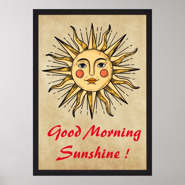 Poster Sol amarelo com rosto (Bom dia, sol) (Frente)