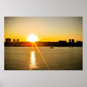 PÓSTER SOL AMARELO SOBRE O RIO HUDSON