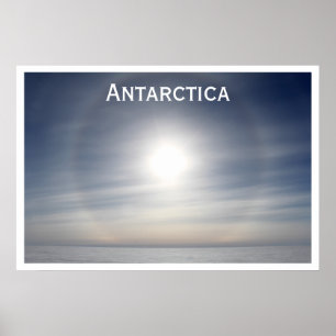 Póster Sol Antártico sobre Horizonte, Domo Simples