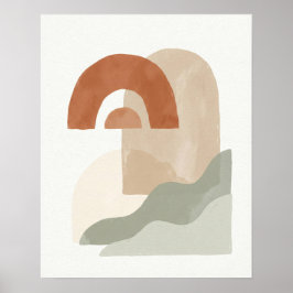 Poster Sol & Arco Minimalista Geométrico Boho Abstrato